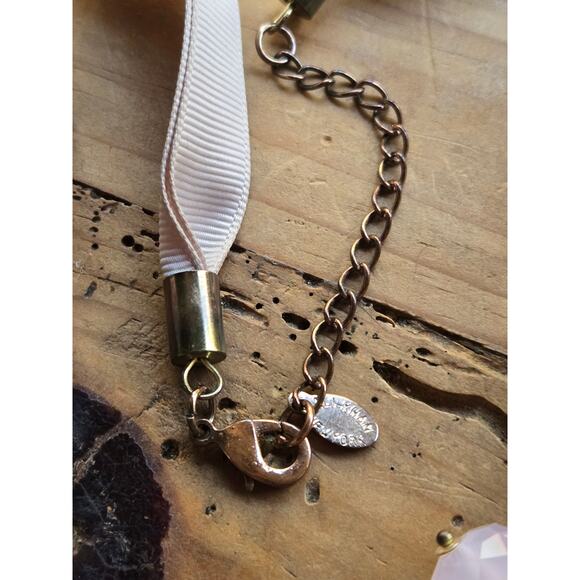 Vintage Ali Kahn New York Ribbon Rope Crystal Beaded Adjustable Necklace, 18" - Picture 9 of 9